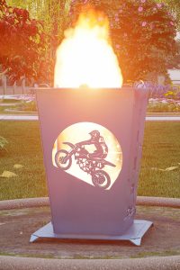 Feuerkorb Motiv Motorrad
